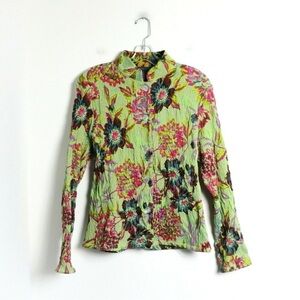 Catherine Stewart floral print jacquard jacket creative rare vintage blazer arty